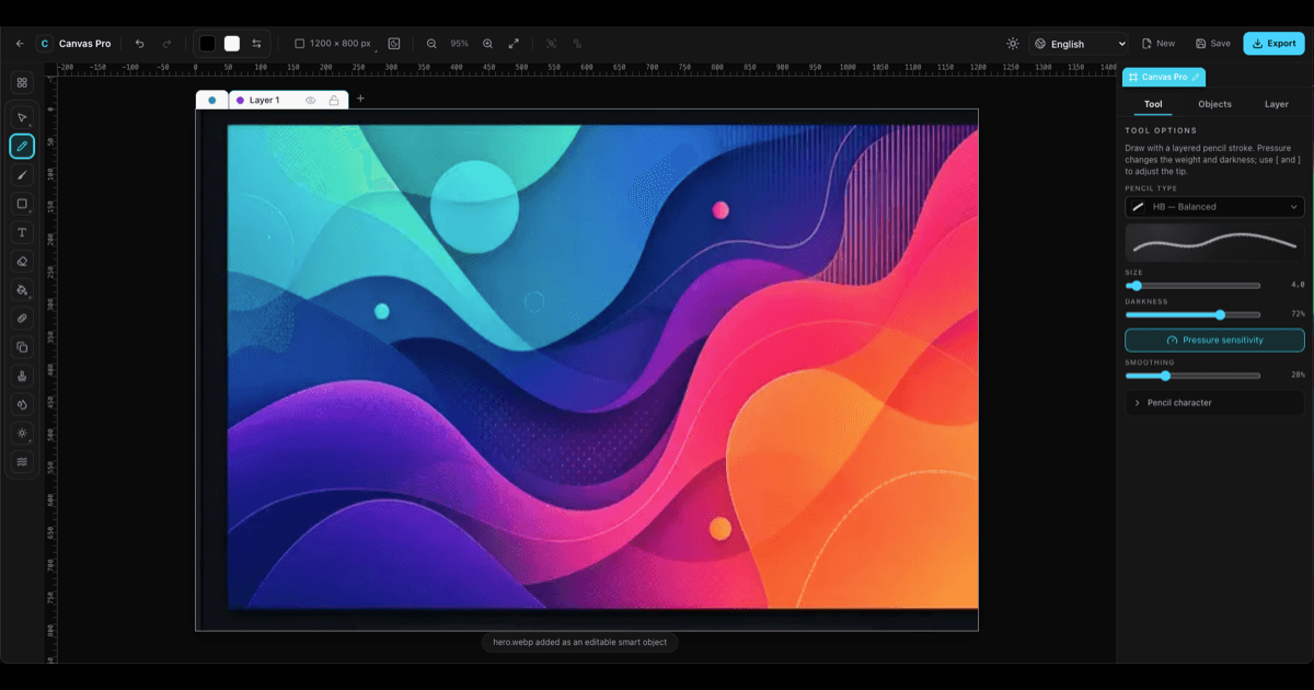 Canvas Pro: en gratis billededitor og skitseblok i browseren til makere