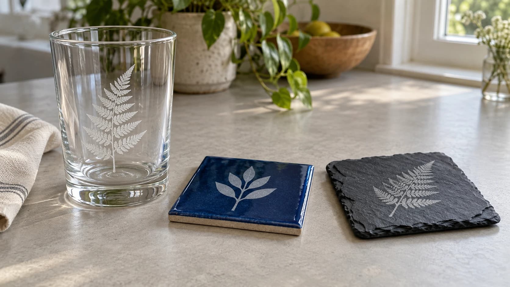 Laser Engraving Glass, Tile, and Stone: A Complete Guide